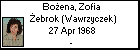 Boena, Zofia ebrok (Wawrzyczek)